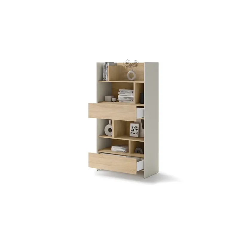 Regał Bed Concept BC-28 | 92x178X46 cm | Kaszmir/Dąb Nagano | Kaszmir/Dąb nagano regał Lenart | funkcjonalny | do półkotapczanu