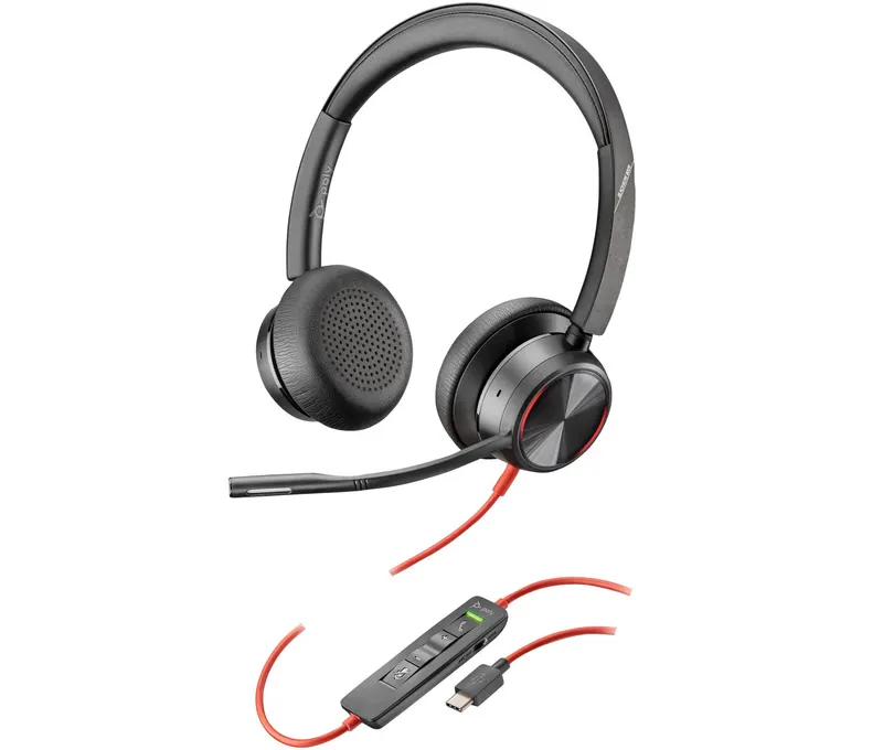 Zestaw słuchawkowy Poly Blackwire 8225 Stereo USB-C + przejściówka USB-C/A