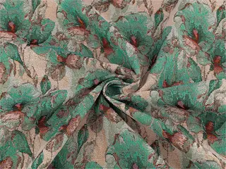 Gobelin - metraż 1 m 4 (275 g/m²) miętowy kwiaty