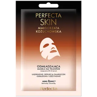 Perfecta Skin Małgorzata Kożuchowska odmładzająca maska na tkaninie z HERO 3[PEP]™, retinoidami, ceramidami i peptydami 20 ml