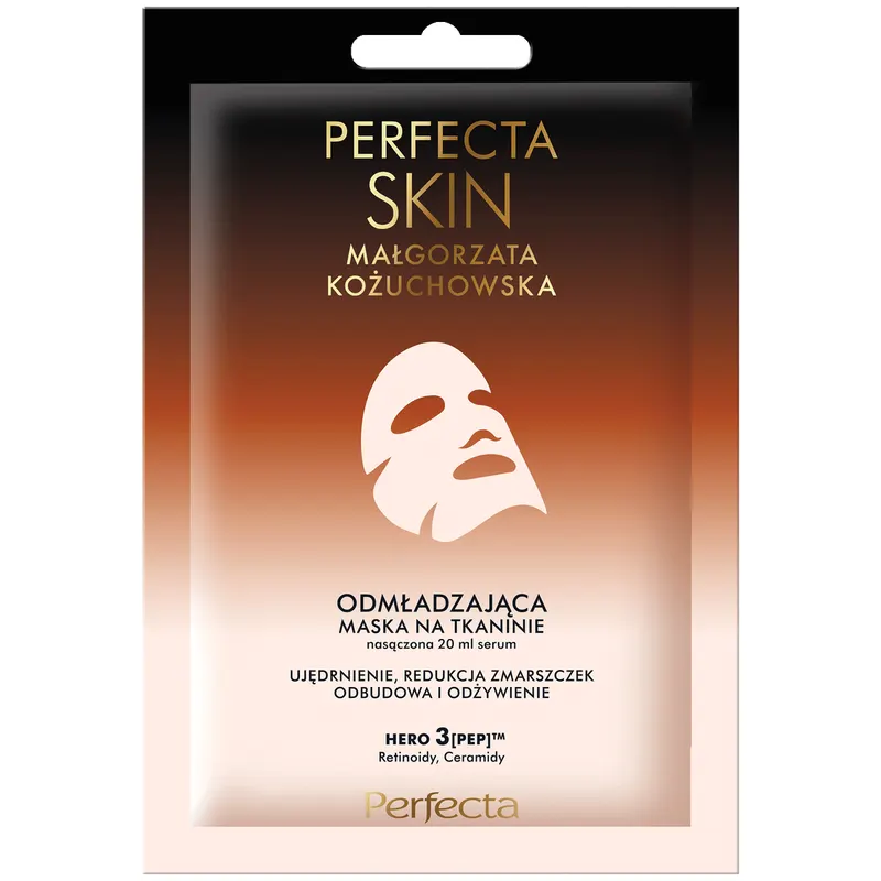 Perfecta Skin Małgorzata Kożuchowska odmładzająca maska na tkaninie z HERO 3[PEP]™, retinoidami, ceramidami i peptydami 20 ml