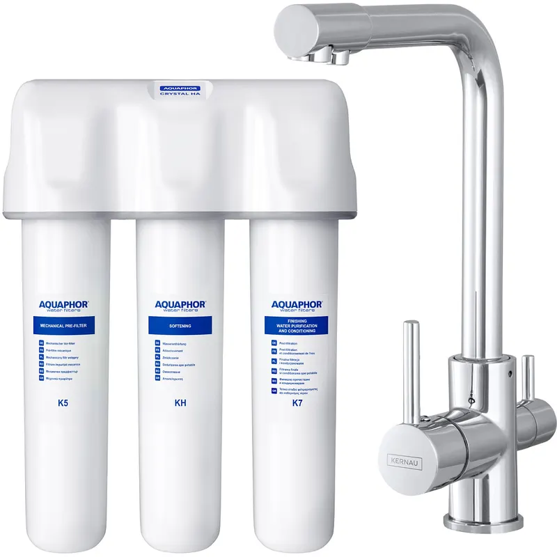 Zestaw Bateria Kernau Actea KWT 46 Chrome + Filtr podzlewozmywakowy Aquaphor Kryształ HA