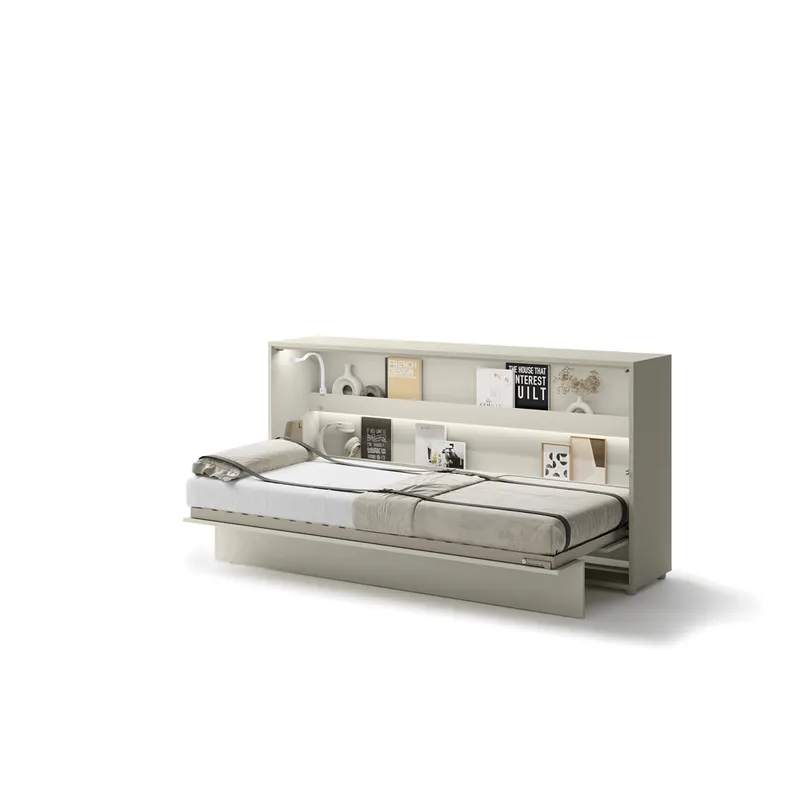 Półkotapczan poziomy BC-06 Bed Concept | 90x200 cm | Kaszmir | składany | funkcjonalny | oszczędność przestrzeni