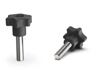 Pokrętło gwiazdowe z trzpieniem gwintowanym ze stali nierdzewnej D-50mm M10 x 30mm