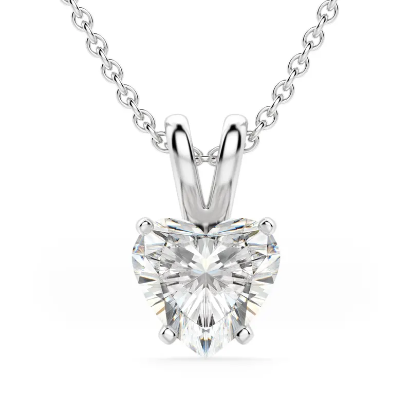 Wisiorek Basket Set Serce 1.00 kt Laboratoryjny Diament 585 Białe Złoto (14K)