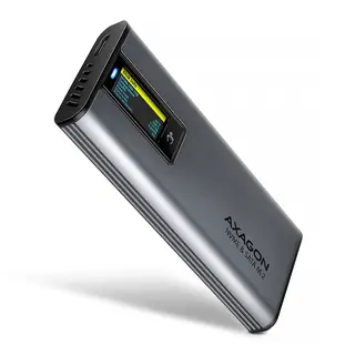 AXAGON EEM2-SD2 Obudowa zewnętrzna aluminiowa bezśrubowa USB-A/C 3.2 Gen2 M.2 NVMe/SATA wyświetlacz LED, szary