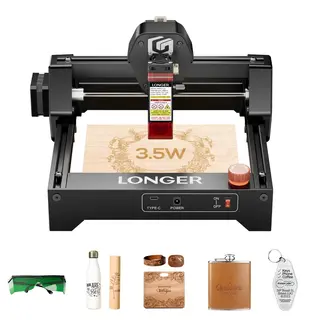 LONGER RAY5 Mini 3,5 W Grawerka laserowa, dokładność 0,04 mm, prędkość 12 000 mm/min, do drewna/akryl/skóry/metalu, 130*140 mm