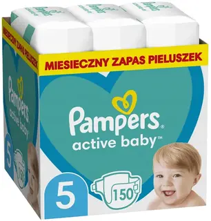 PAMPERS ACTIVE BABY 5 PIELUCHY DLA DZIECI 11-16kg ZAPAS 150szt