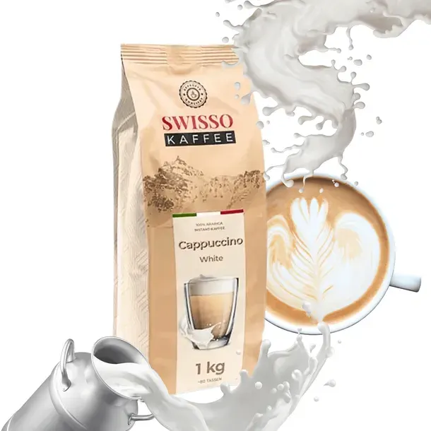 Kawa Cappuccino White mleczne z pianką świeże Swisso Kaffe premium 1kg