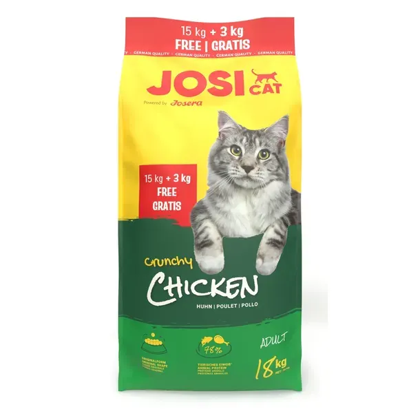 JosiCat Crunchy Chicken 15+3 kg Karma Dla Kotów Z Kurczakiem 18 kg
