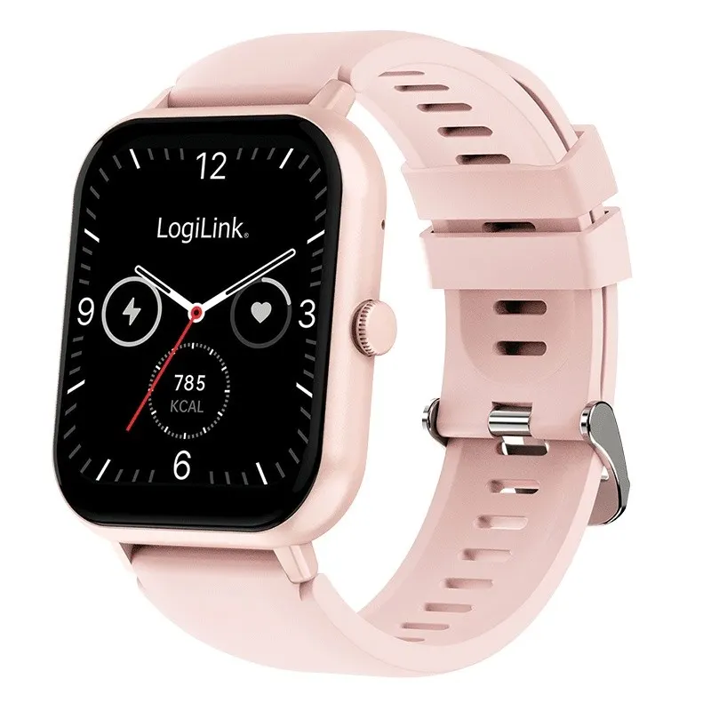 LogiLink Smartwatch LCD, BT5.2 IP68, różowy
