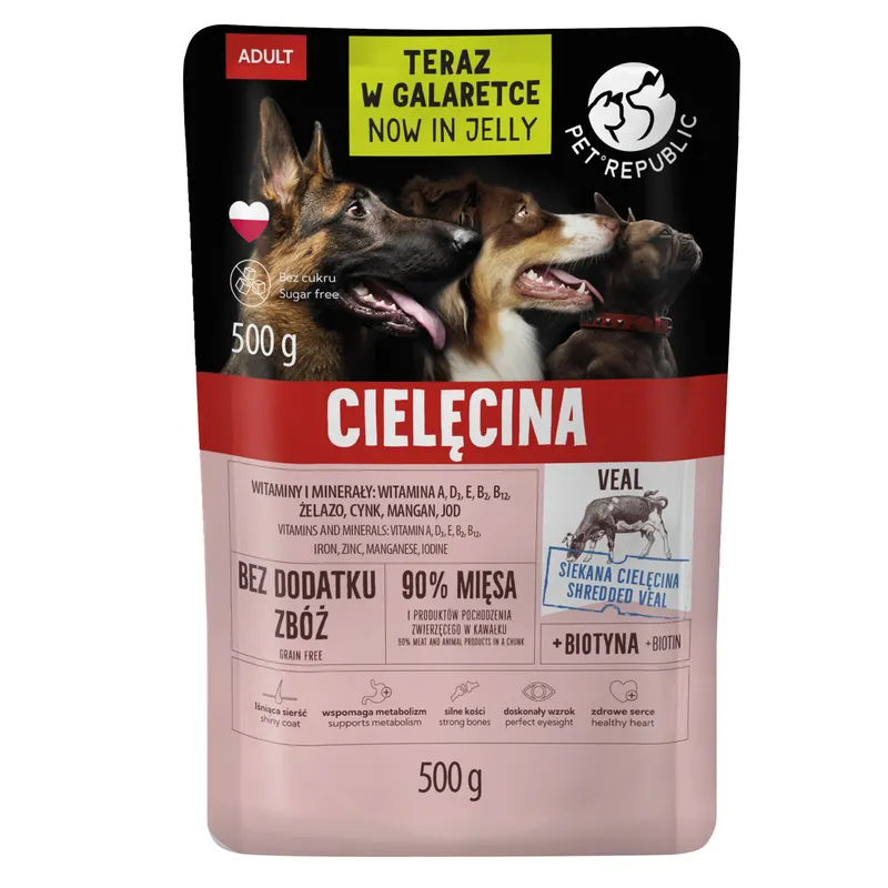 Pet Republic w galarecie, 9 x 500 g - Cielęcina