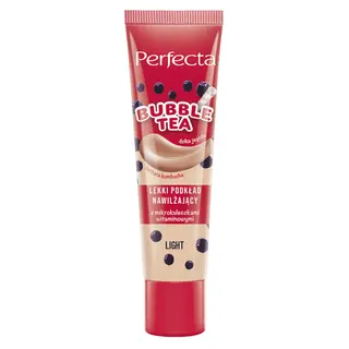 Perfecta Bubble Tea Light lekki podkład nawilżający do twarzy ze średnim kryciem, kombuchą, dziką jagodą, witaminą C i pantenolem 30 ml