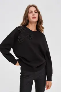 Bluza z aplikacją czarna