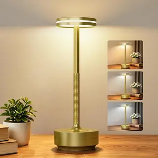Lampa stołowa LED złota 5000 mAh bezprzewodowa dotykowa IP54