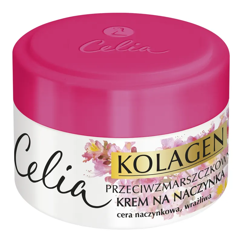 Celia Kolagen przeciwzmarszczkowy krem do twarzy na naczynka z kasztanowcem, oczarem i niacynamidem 50 ml