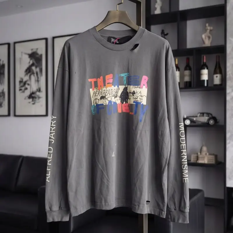 26SS PH T Shirts Streetwear Hip Hop New Vintage Spring Tops Autumn Washed Casual Loose Long Sleeves T-shirt for Men Clothing