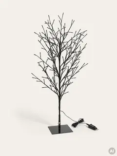Dekoracja LED MARSIE czarne drzewko duże 240 LED, 17x120 cm