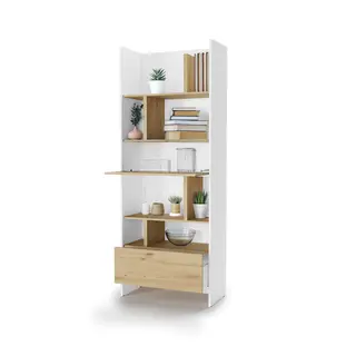 Regał Bed Concept BC-22 | 84x218X40 cm | Biały/Dąb Artisan | Biały/Dąb artisan regał Lenart | funkcjonalny | do półkotapczanu