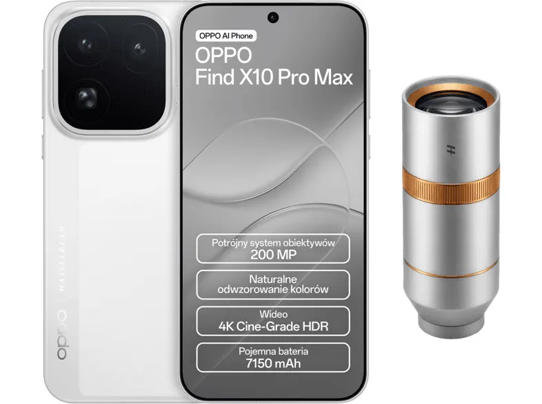 Smartfon OPPO Find X10 Pro Max 5G 12 GB/ 512 GB Biały + telekonwerter