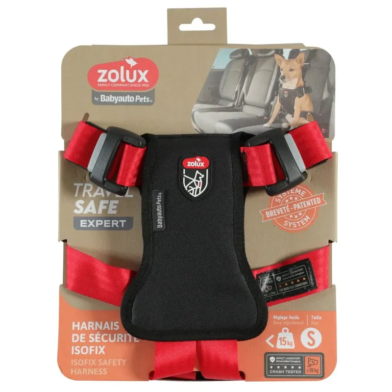 ZOLUX Travel Safe S czerwone - szelki dla psa