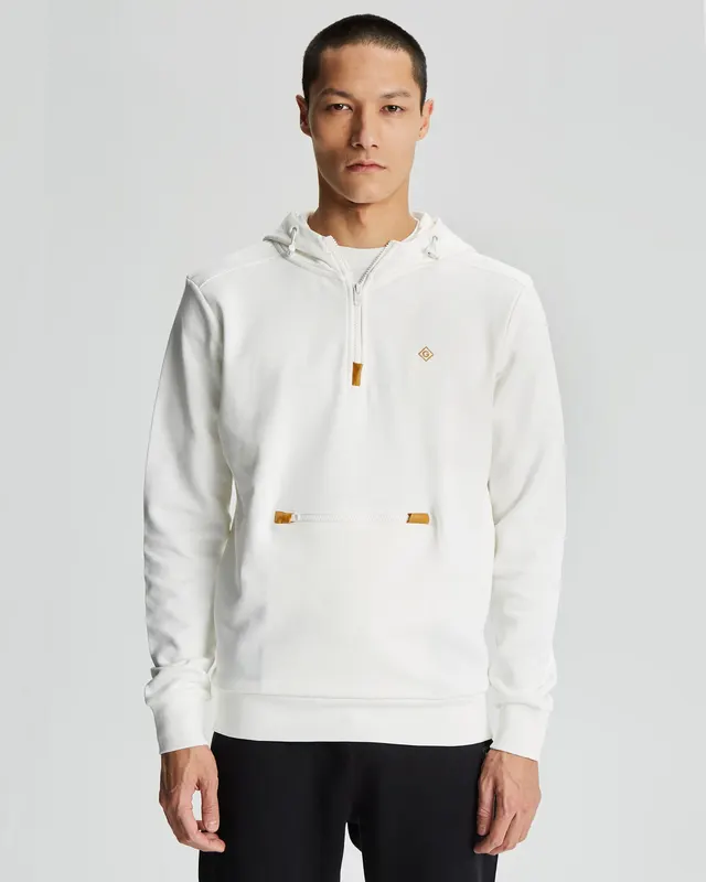 Gant Bawełniana Bluza Męska Z Kapturem Z Nadrukiem Regular Fit Biała