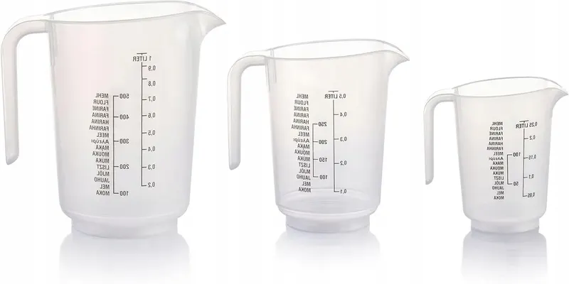ZESTAW DZBANKÓW Z MIARKĄ 1000 ML 500 ML 250 ML DO ZMYWARKI