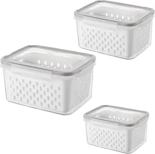 Organizer kuchenny 3 pojemniki 3300 ml hermetyczne szare 18x7 cm