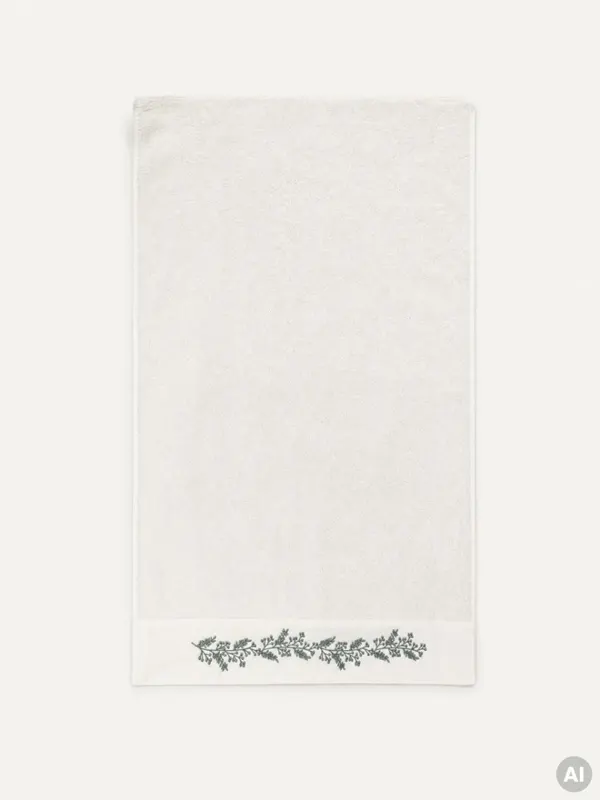 Ręcznik LIORIA z ozdobnym pistacjowym haftem 50x90 cm