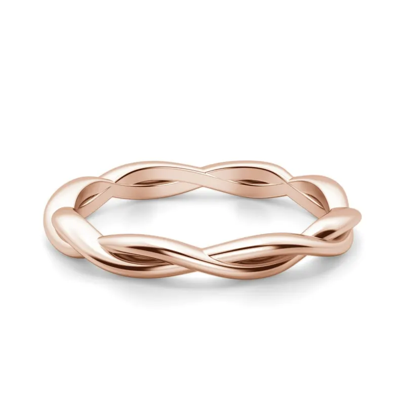 Obrączka Ślubna Woven 585 Różowe Złoto (14K)