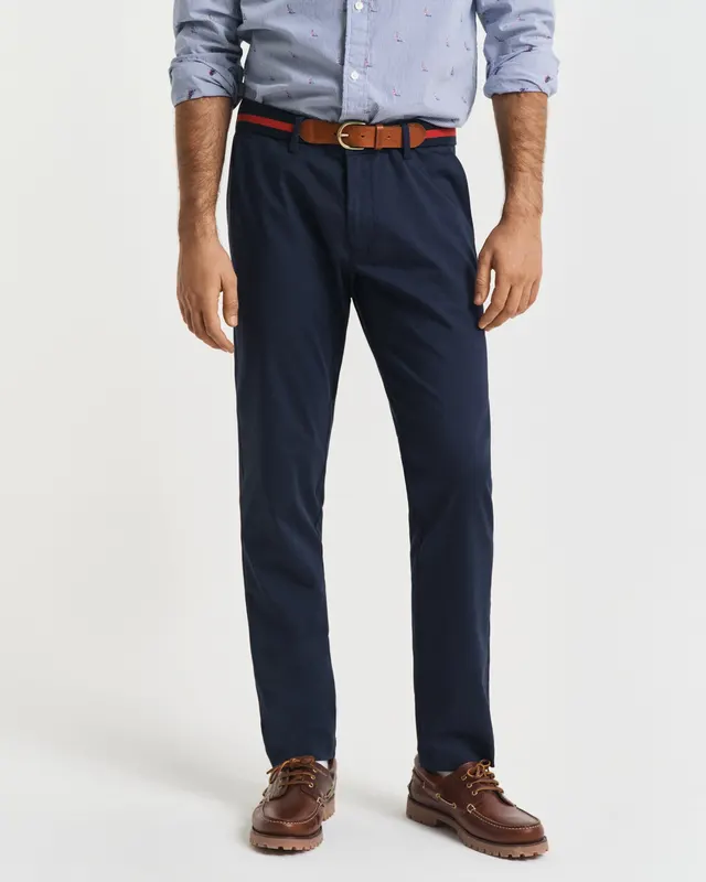 Gant Spodnie Męskie Slim Fit Granatowe