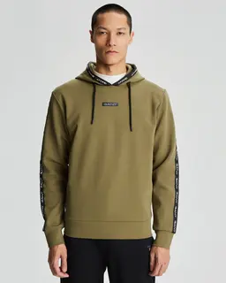 Gant Bawełniana Bluza Męska Z Nadrukiem Z Kapturem Regular Fit Zielona