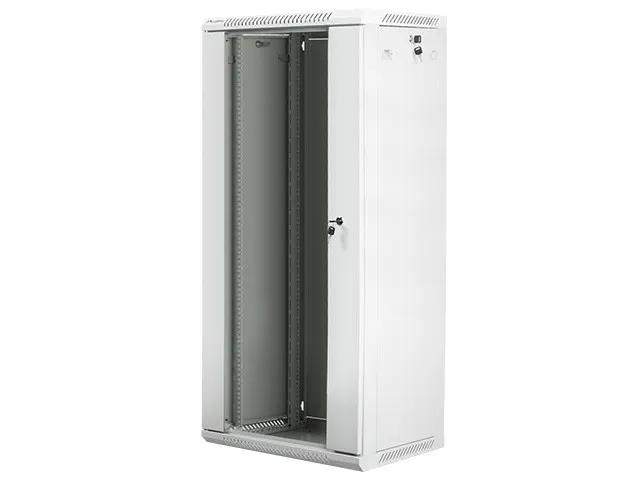 Lanberg Szafa instalacyjna wisząca 19 cali 27U 600X450mm szara (drzwi szklane)