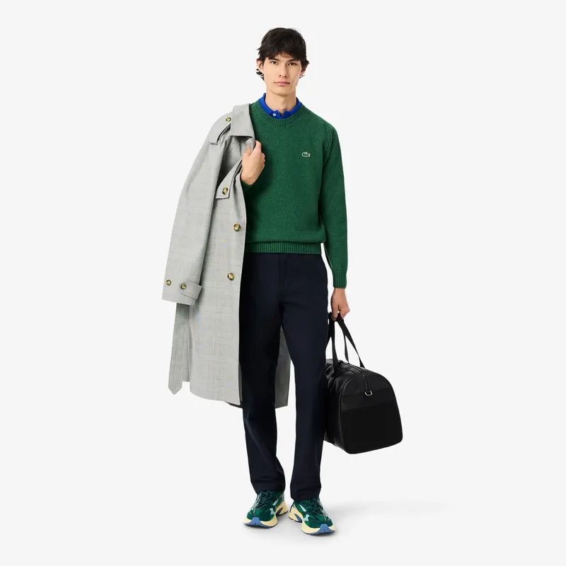 Lacoste Sweter Z Francuskiej Wełny Slub Męskie Zielony