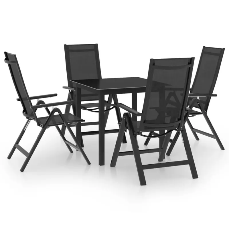5-cz. zestaw mebli jadalnianych do ogrodu, aluminium, antracyt
