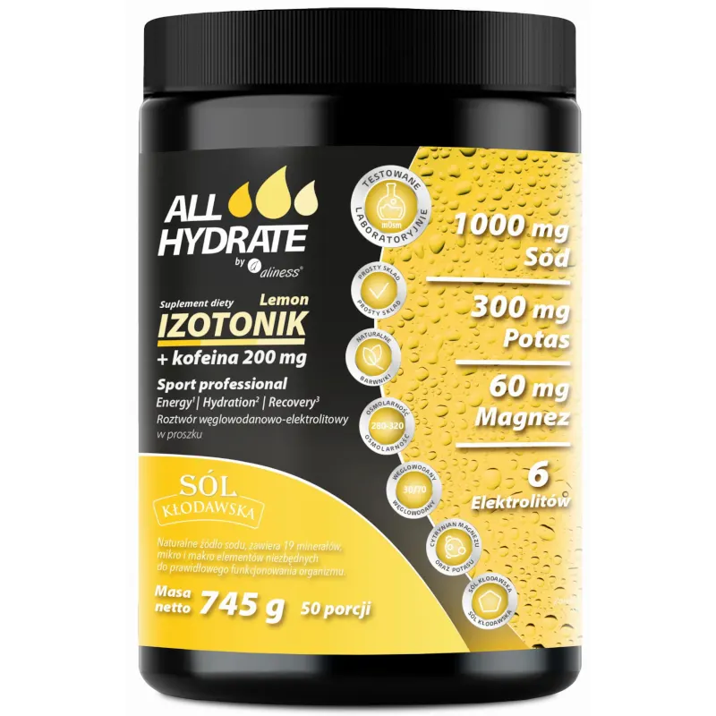 Aliness ALLHydrate Izotonik + Kofeina 745g - napój izotoniczny