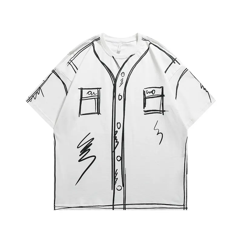 Vintage Graffiti Print T Shirt Mens Streetwear Hip Hop Y2k Casual Tees Tops Men Oversized Harajuku Short Sleeve T-Shirt Male