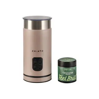 Zestaw spieniacza do mleka CHiATO milkPLAY i ceremonialnej herbaty matcha Feel Brill