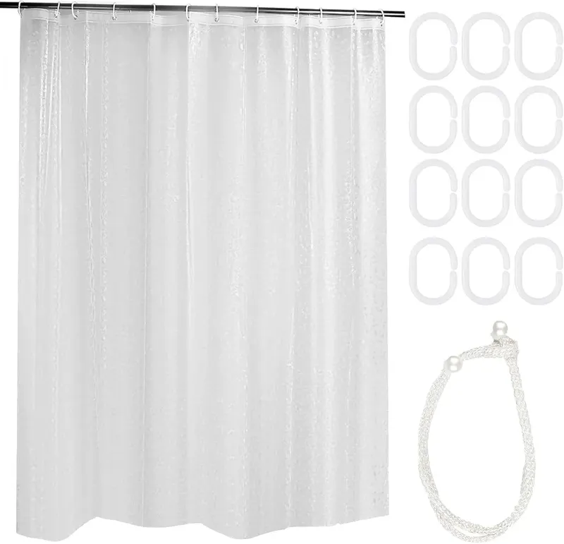 ZASŁONA PRYSZNICOWA 180X200 CM PEVA 3D PÓŁPRZEZROCZYSTA WODOSZCZELNA