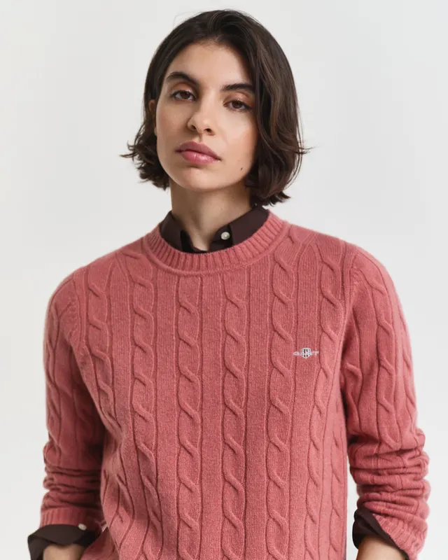 Gant Sweter Z Okrągłym Dekoltem Z Wełny Jagnięcej