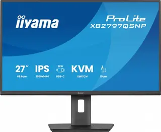 IIYAMA Monitor 27 cali XB2797QSNP-B1 IPS,QHD,USB-c Dock 96W,HDMI, 350cd,1ms, DP, DisplayPort x1 (Daisy Chain MST max. 2560 x1440), USB HUB x4, RJ45