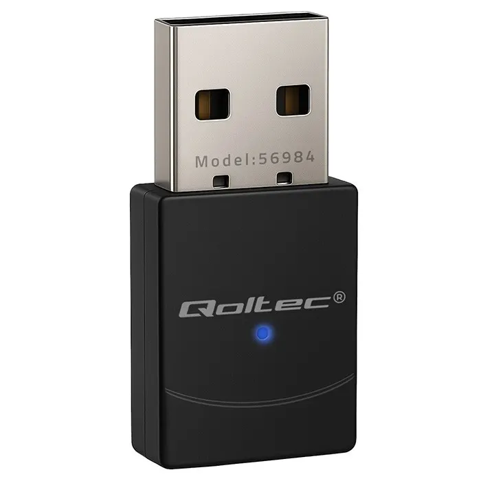 Qoltec Bezprzewodowy mini Adapter Wi-Fi 6 | Standard AX | Bluetooth 5.4 | USB | 900Mbps