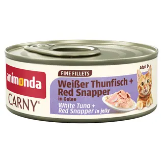 animonda Carny Adult Fine Fillets, w galarecie, 24 x 60 g - Tuńczyk biały i lucjan czerwony