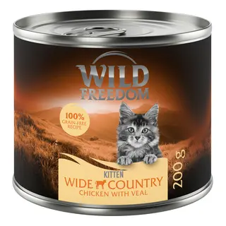 Wild Freedom Kitten, 6 x 200 g - Wide Country – Cielęcina i kurczak