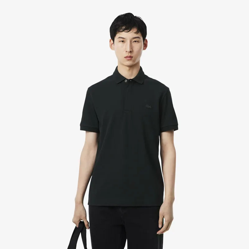Lacoste Elastyczna Koszulka Polo Paris Regular Fit I Piqué Zielona Męskie Zielony
