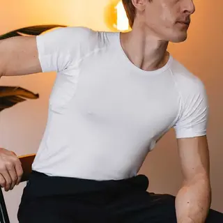 Guaranteed to Stay Dry Sweatproof Undershirt Men Tee Shirt T-Shirt O V Neck Top Women's Anti Perspiration T Shirt