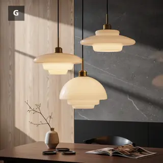 SORYU – Szklano Mleczna lampa wisząca LED w stylu japandi