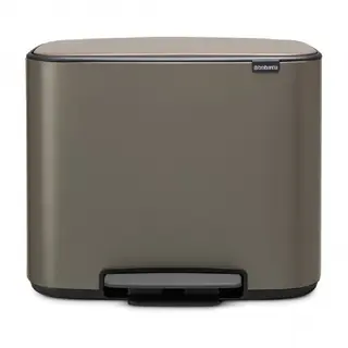 BRABANTIA - Bo Pedal Bin - Kosz 11 l + 23 l - 2 komory - Platynowy