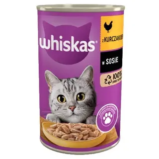 WHISKAS Adult z Kurczakiem w sosie - mokra karma dla kota - 400 g