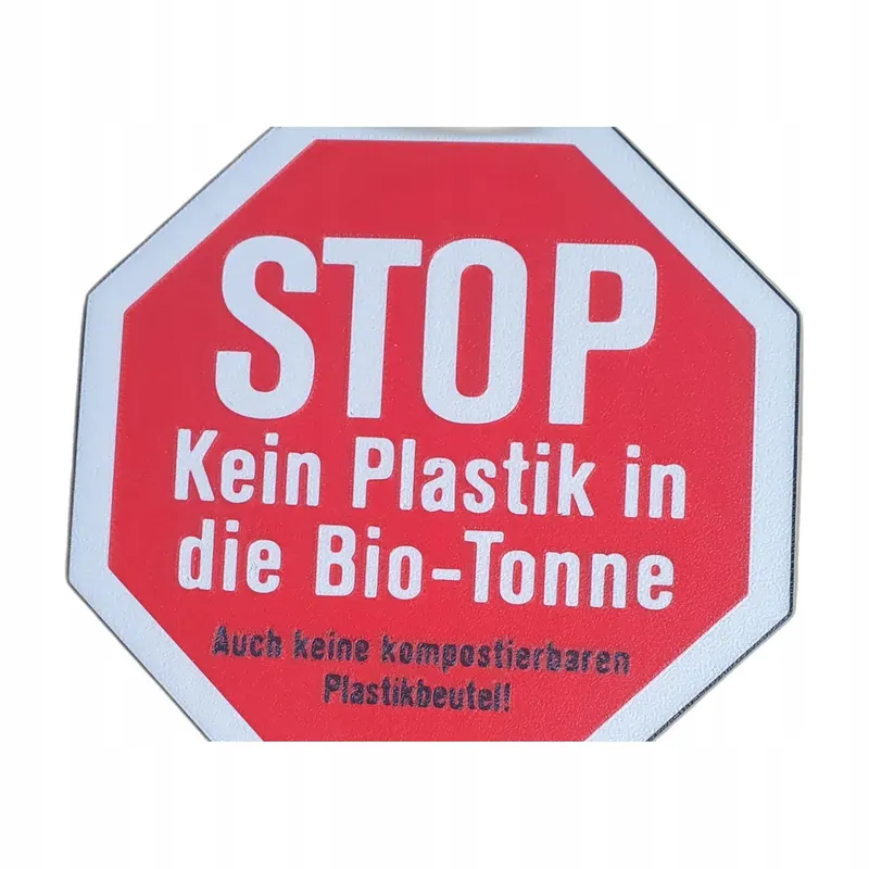 Znak Drogowy STOP No Plastic in the Organic Waste Bin - Dekoracja